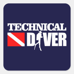 Technisch duiker 2 vierkante sticker
