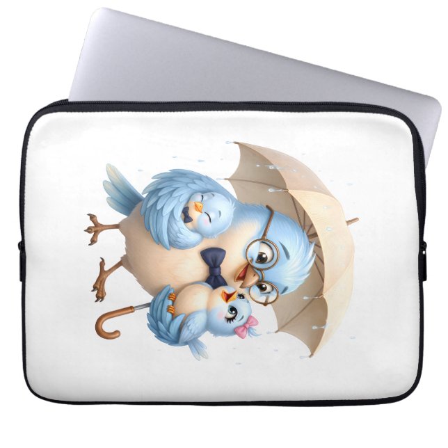 Technisch etui voor vader met vogelontwerp laptop sleeve (Voorkant)