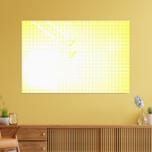 Technisch geel Halftone Effect Plannen in de hemel Canvas Afdruk (Insitu (Woonkamer))