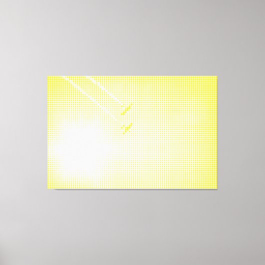 Technisch geel Halftone Effect Plannen in de hemel Canvas Afdruk (Voorkant)