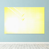Technisch geel Halftone Effect Plannen in de hemel Canvas Afdruk (Insitu (Houten vloer))