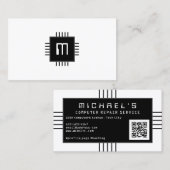 Technisch geïnspireerde, minimalistische computerc visitekaartje (Voorkant / Achterkant)