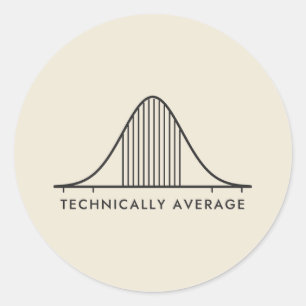 Technisch gemiddelde belcurve-statistieken ronde sticker