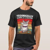 Technisch gezien is alcohol oplosmiddelkat t-shirt (Voorkant)