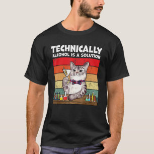 Technisch gezien is alcohol oplosmiddelkat t-shirt