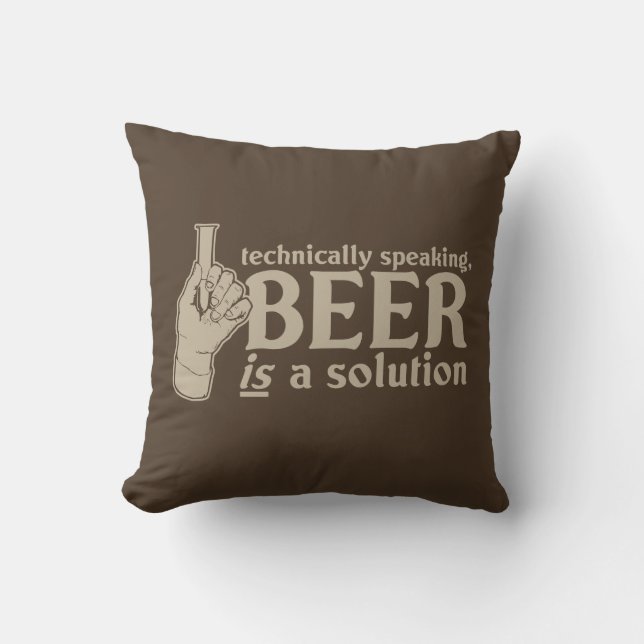technisch gezien is bier een oplossing kussen (Voorkant)