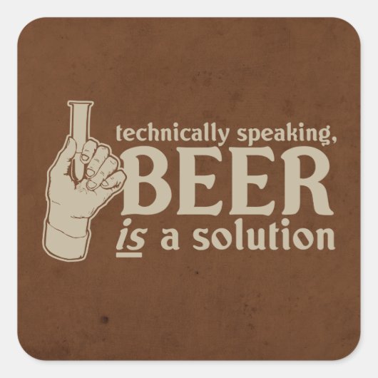 Technisch gezien is bier een oplossing vierkante sticker (Voorkant)