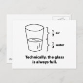 Technisch gezien is het glas altijd vol briefkaart (Voorkant / Achterkant)