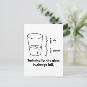 Technisch gezien is het glas altijd vol briefkaart (Staand voorkant)