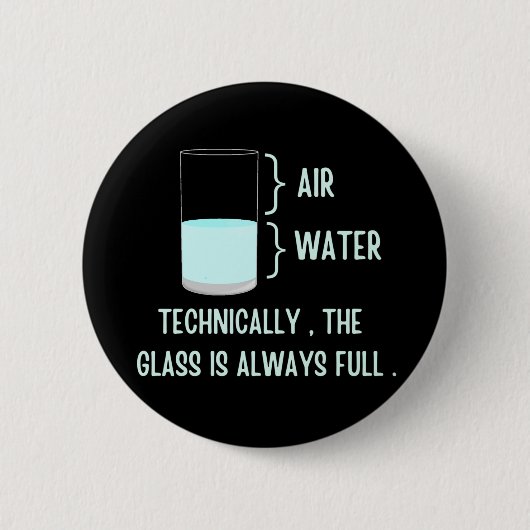 Technisch gezien is het glas altijd vol ronde button 5,7 cm (Voorkant)