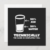 Technisch gezien is het glas helemaal vol grappig kaart (Voorkant / Achterkant)