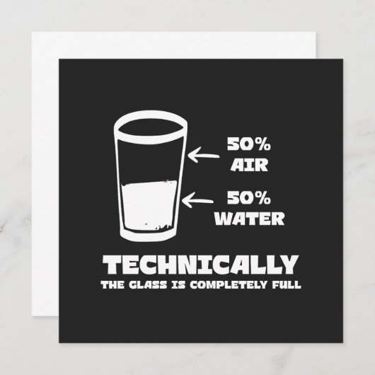 Technisch gezien is het glas helemaal vol grappig kaart (Voorkant / Achterkant)