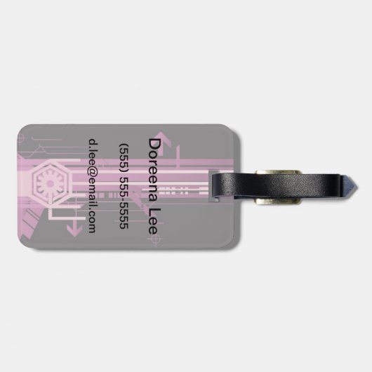 Technisch halftoonpatroon bagagelabel (Achterkant horizontaal)