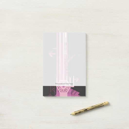 Technisch halftoonpatroon post-it® notes (Op bureau)