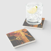 Technisch halftoonpatroon stenen onderzetter (Zijkant)