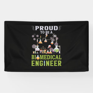 Technisch ingenieur die een biomedisch ingenieur w spandoek