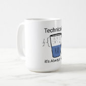 Technisch is het altijd vol koffiemok (Voorkant links)