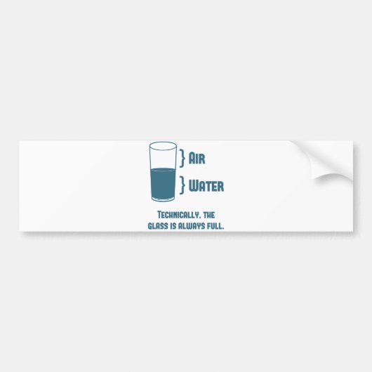 Technisch Is Het Glas Altijd Vol Bumpersticker (Voorkant)