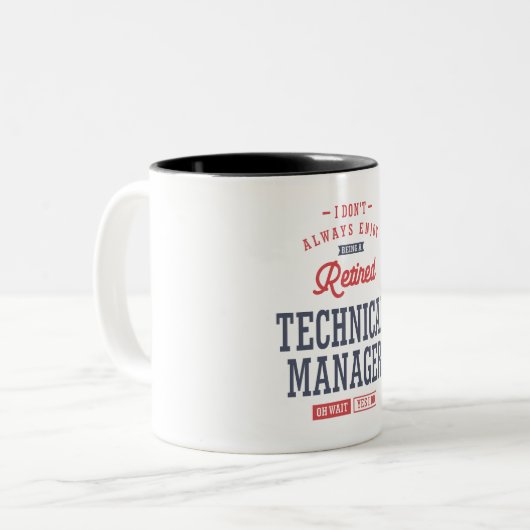 Technisch Manager Tweekleurige Koffiemok (Voorkant links)