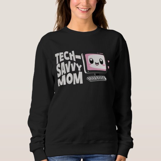 Technisch Onderlegde Moeder Computer Technologie V Trui (Voorkant)