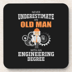 Technisch oud Man met een technische graad Bier Onderzetter