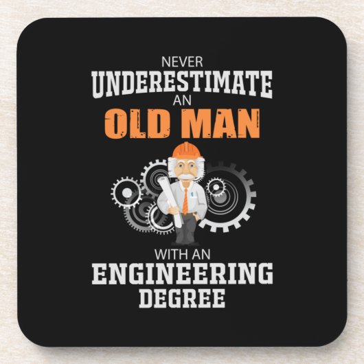 Technisch oud Man met een technische graad Bier Onderzetter (Voorkant)