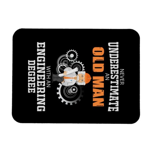 Technisch oud Man met een technische graad Magneet (Horizontaal)