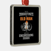 Technisch oud Man met een technische graad Metalen Ornament (Rechts)