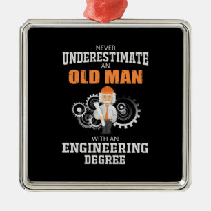 Technisch oud Man met een technische graad Metalen Ornament