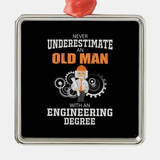 Technisch oud Man met een technische graad Metalen Ornament (Voorkant)