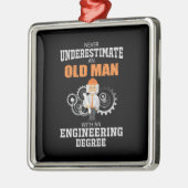 Technisch oud Man met een technische graad Metalen Ornament (Links)