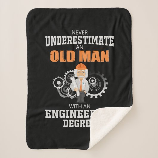 Technisch oud Man met een technische graad Sherpa Deken (Voorkant)