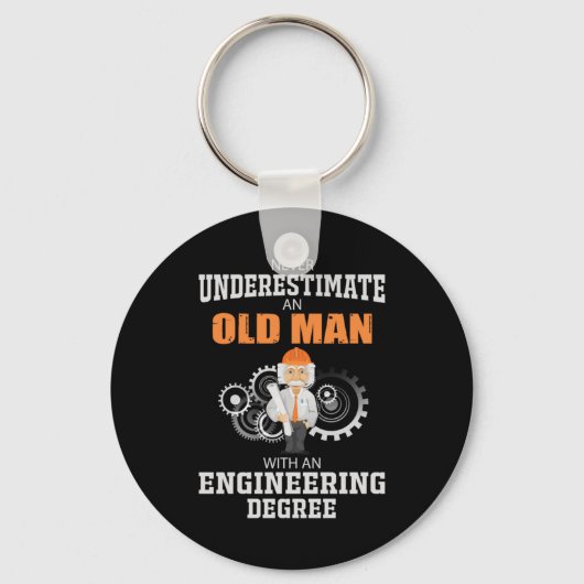 Technisch oud Man met een technische graad Sleutelhanger (Voorkant)