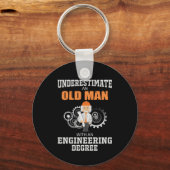 Technisch oud Man met een technische graad Sleutelhanger (Voorkant)