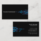 Technisch patroon in blauw op zwart visitekaartje (Voorkant / Achterkant)