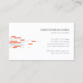 Technisch patroon in wit, grijs, Sinaasappel Visitekaartje (Achterkant)