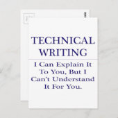 Technisch schrijven.. Leg uit dat u het niet begri Briefkaart (Voorkant / Achterkant)