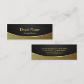 Technisch schrijver - Black Gold Damask Mini Visitekaartje (Voorkant / Achterkant)