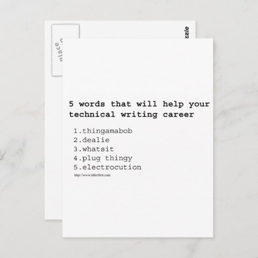 Technisch schrijver briefkaart (Voorkant / Achterkant)