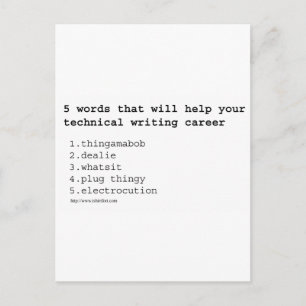Technisch schrijver briefkaart
