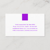 Technisch schrijver - Eenvoudig Paars Violet Visitekaartje (Achterkant)
