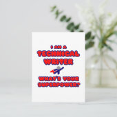 Technisch schrijver.. Wat is je Superpower? Briefkaart (Staand voorkant)