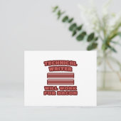 Technisch schrijver.. Werkt voor Bacon Briefkaart (Staand voorkant)
