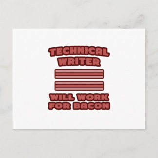 Technisch schrijver.. Werkt voor Bacon Briefkaart