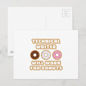 Technisch schrijver.. Zal werken voor donuts Briefkaart (Voorkant / Achterkant)