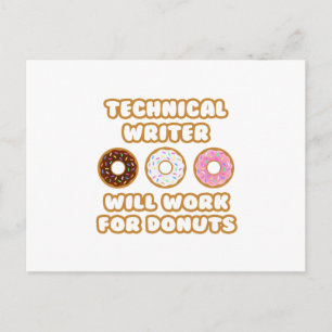 Technisch schrijver.. Zal werken voor donuts Briefkaart