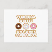 Technisch schrijver.. Zal werken voor donuts Briefkaart (Voorkant)
