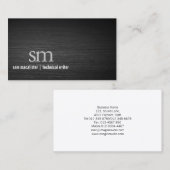 Technisch Schrijver Zwart Metaal Monogram Computer Visitekaartje (Voorkant / Achterkant)