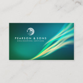 Technisch Techniek Abstracte Groene Lichte Stroom Visitekaartje