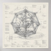 Technisch technisch ontwerp: Icosaëder Poster (Voorkant)